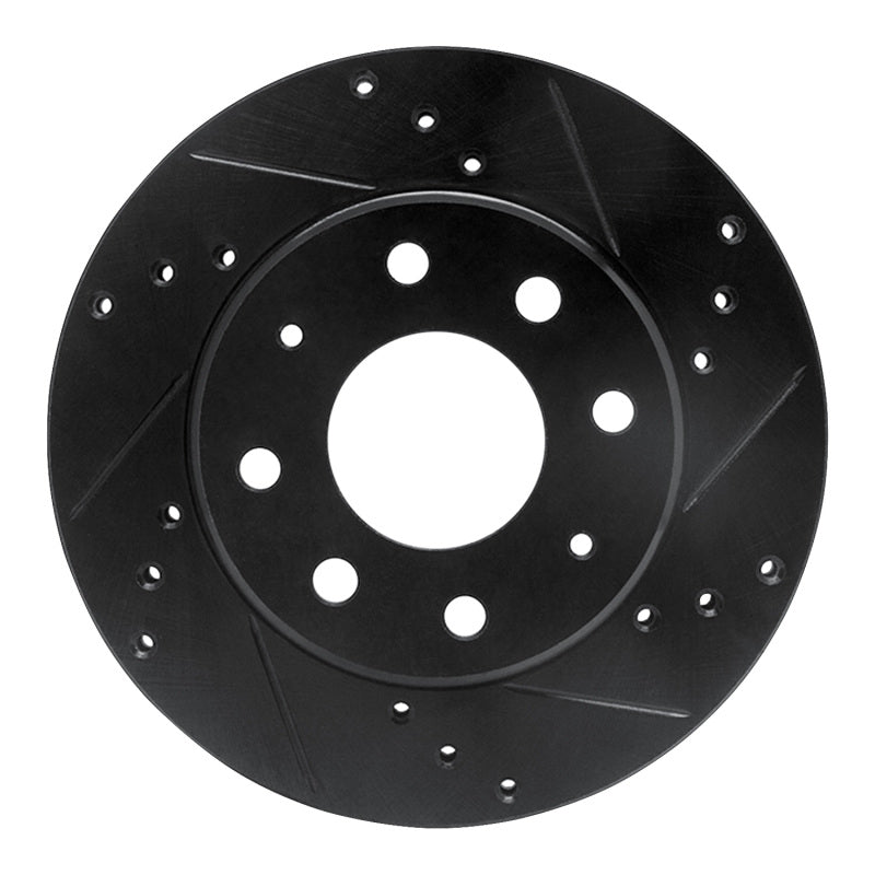 R1 Concepts R1 88-07 Dodge Colt Front Right Drilled & Slotted Black Brake Rotor