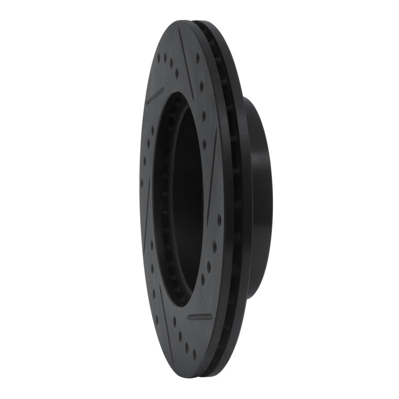 R1 Concepts R1 85-88 Chevrolet Nova Front Left Drilled & Slotted Black Brake Rotor