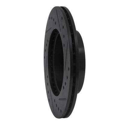 R1 Concepts R1 85-88 Chevrolet Nova Front Left Drilled & Slotted Black Brake Rotor