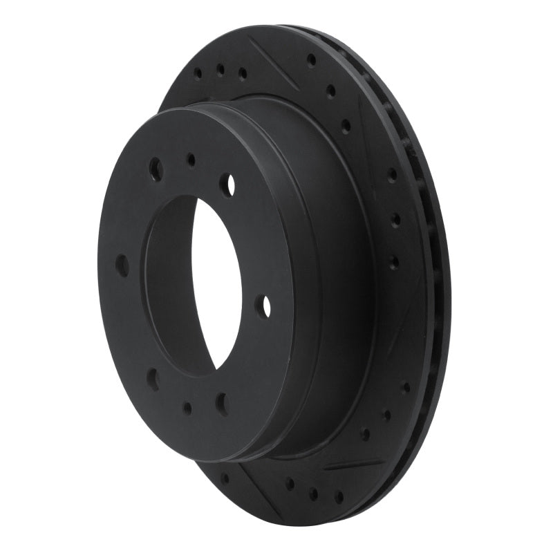 R1 Concepts R1 88-95 Nissan Pathfinder Rear Left Drilled & Slotted Black Brake Rotor