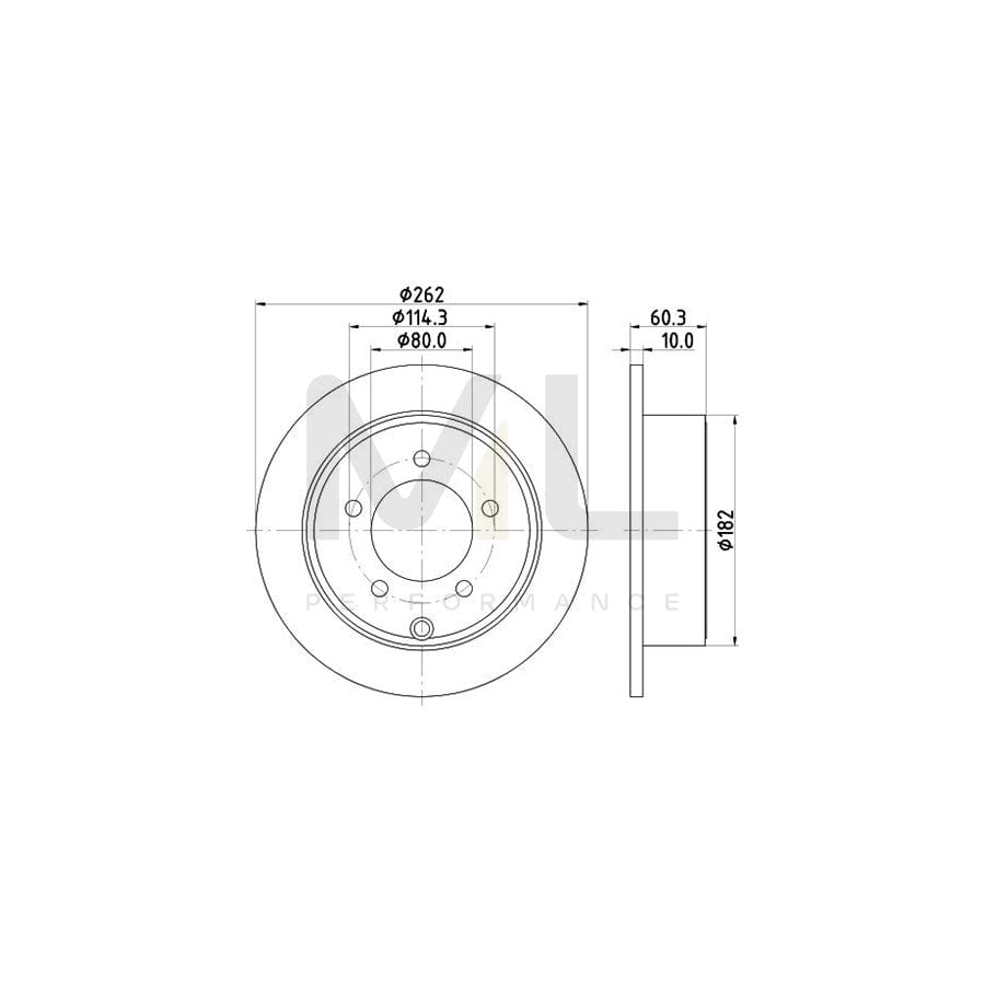 HELLA PRO 8DD 355 120-561 Brake Disc Solid, Coated, without wheel hub, without wheel studs | ML Performance Car Parts