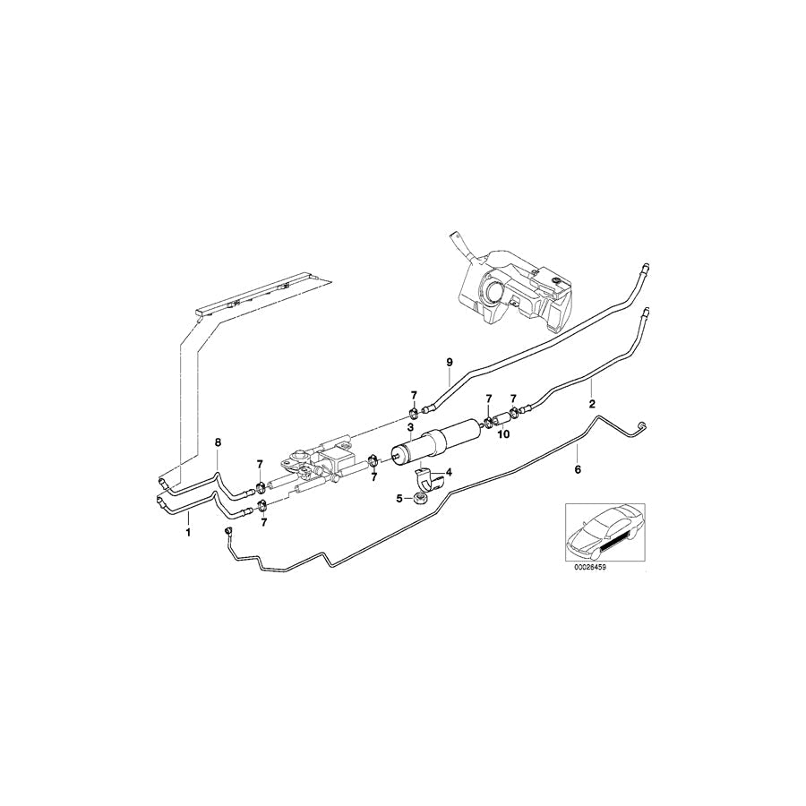 Genuine BMW 16121183100 E36 Fuel Return Line II (Inc. Z3)