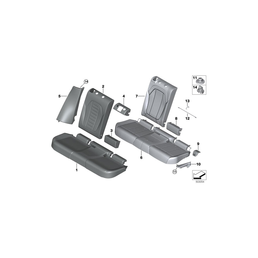Genuine BMW 52208079437 Cover Backrest Leather Left TAARTUFO (Inc. X3 M & X4 M)
