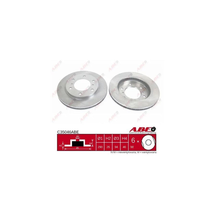 ABE C35046ABE Brake Disc for Mitsubishi Pajero / Shogun