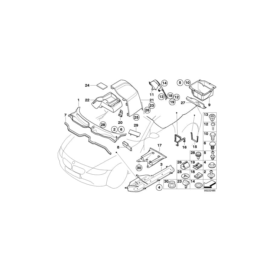 Genuine BMW 51717895928 E85 E86 Holder, Activated Carbon Container Cover (Inc. Z4 M3.2)