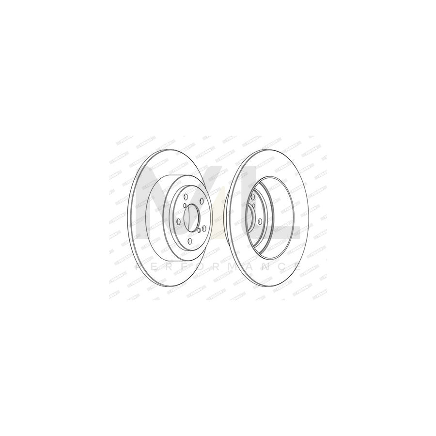 Ferodo Premier DDF1647C Brake Disc Solid, Coated, Without Bolts/Screws  - Pair