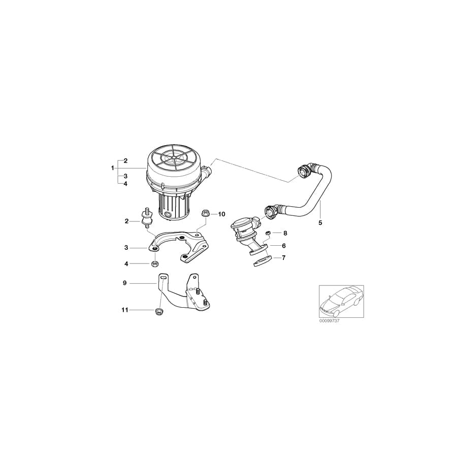 Genuine BMW 11727521514 E46 Bracket (Inc. 318Ci, 316i & 318i)