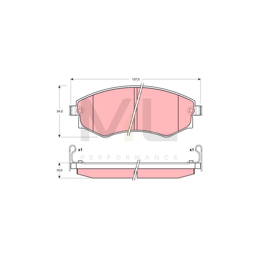 TRW Gdb3101 Brake Pad Set For Nissan Prairie Pro (M11) With Acoustic Wear Warning