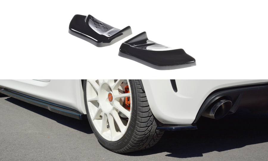 Maxton Design FI-500-ABARTH-RSD1T Rear Side Splitters Fiat 500 Abarth MK1 | ML Performance UK Car Parts