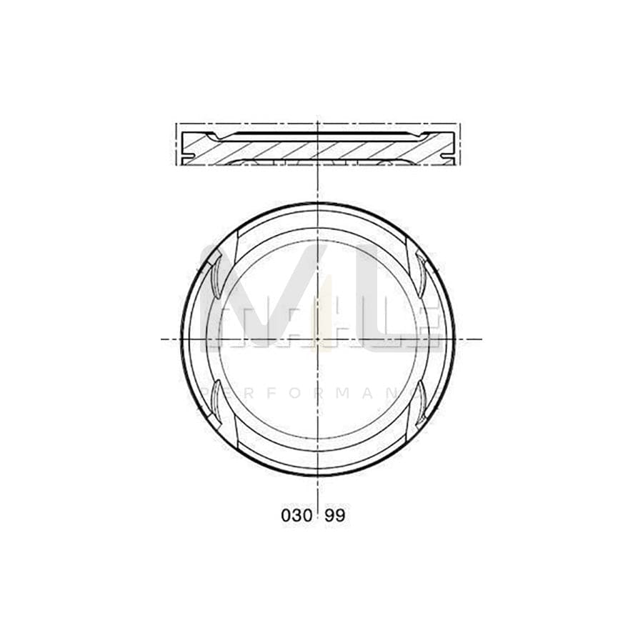 MAHLE ORIGINAL 030 99 00 Piston 76,51 mm, without cooling duct | ML Performance Car Parts