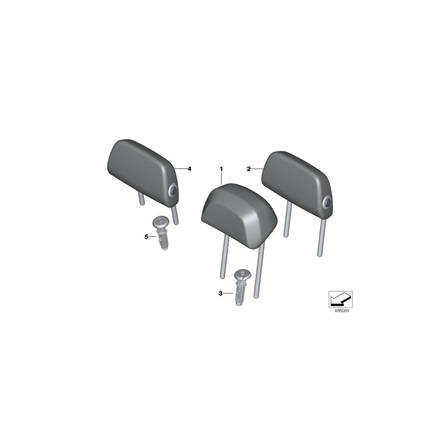 Genuine BMW 52208074355 G01 Headrest Leather SCHWARZ/BLAU (Inc. X3 20iX, X3 20dX & X3 18d)