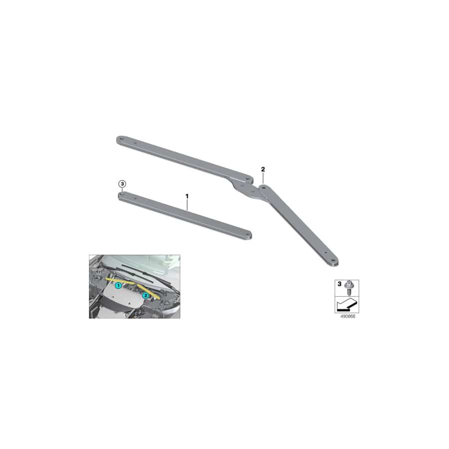 Genuine BMW 39106885618 I15 Strut Brace, Bulkhead (Inc. i8)