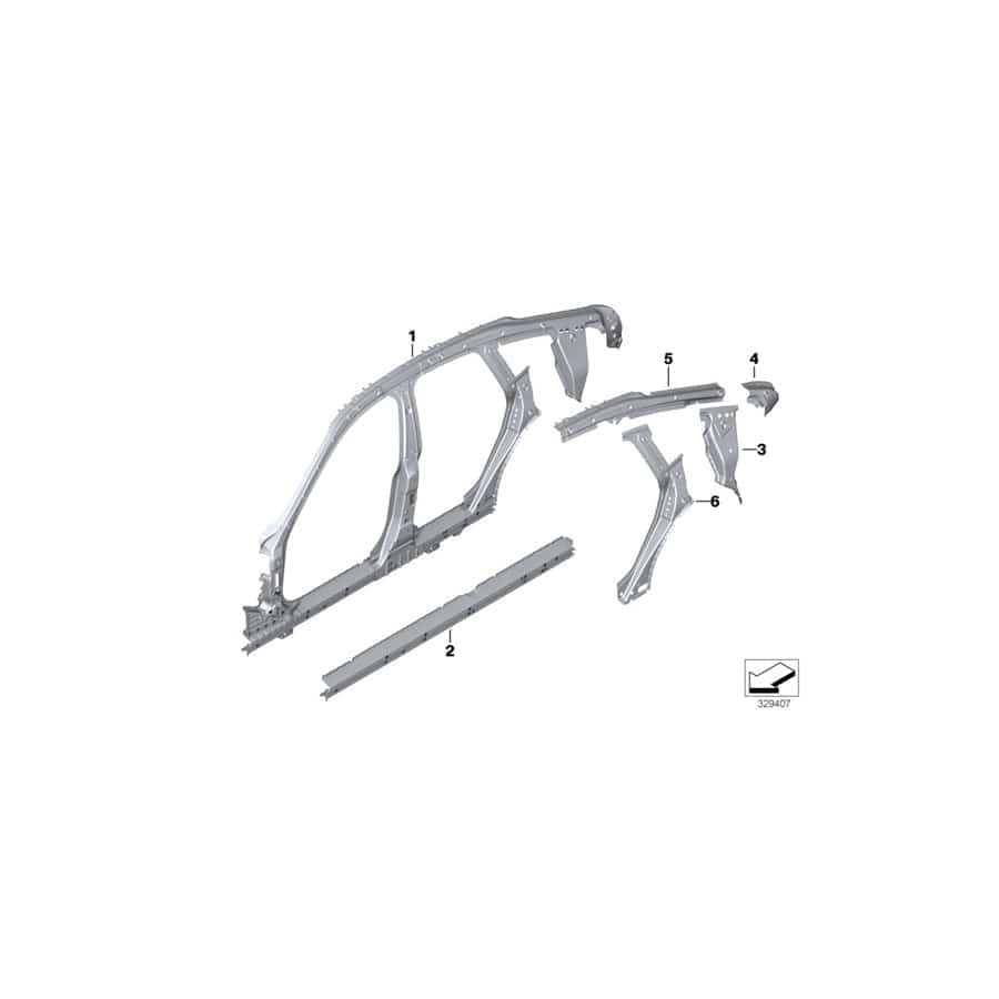 Genuine BMW 41007333994 F34 Tension Band Column C, Right (Inc. 320iX, 335i & 340i)