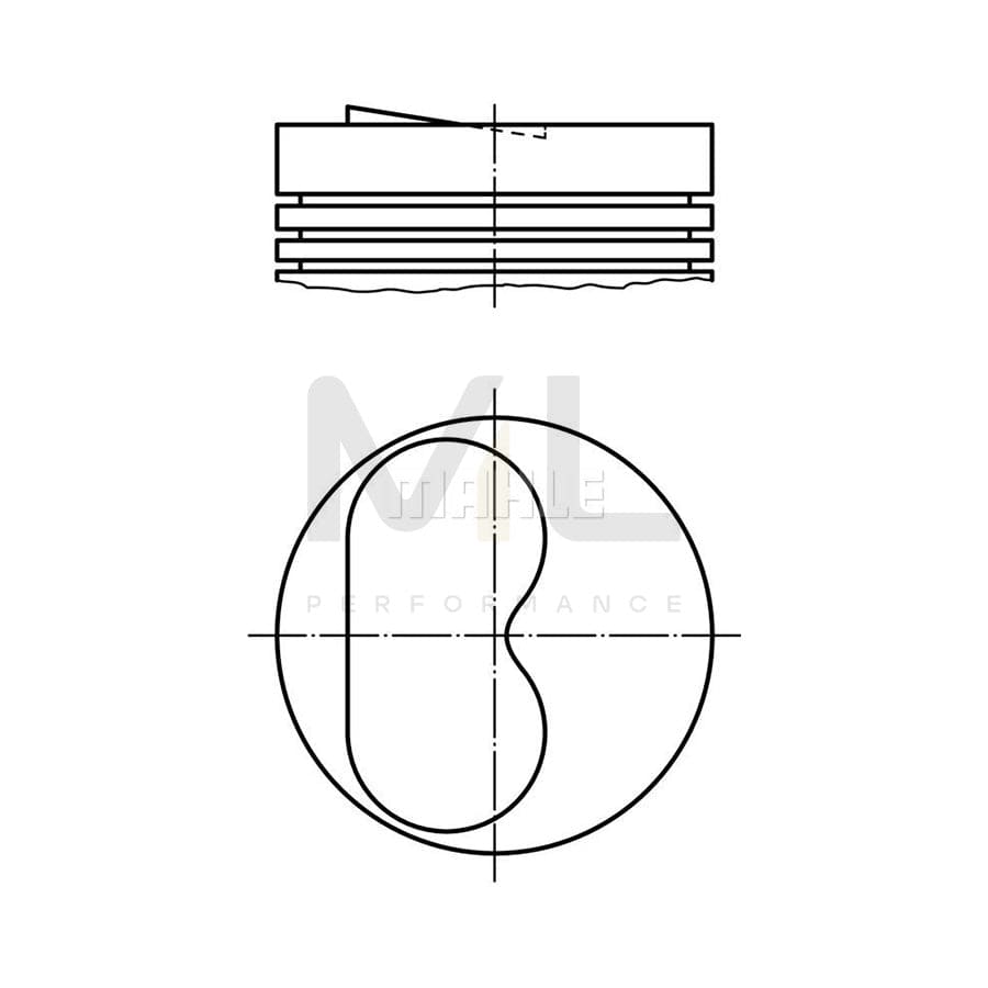 MAHLE ORIGINAL 007 32 01 Piston 76,4 mm, with piston ring carrier, without cooling duct | ML Performance Car Parts