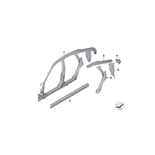Genuine BMW 41007333990 F34 Striker Plate, D-Pillar, Right (Inc. 325d, 340i & 320i)