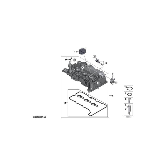 Genuine BMW 11128579960 F55 F39 F48 Cylinder Head Cover (Inc. X2 16d, 116d & X1 16d)
