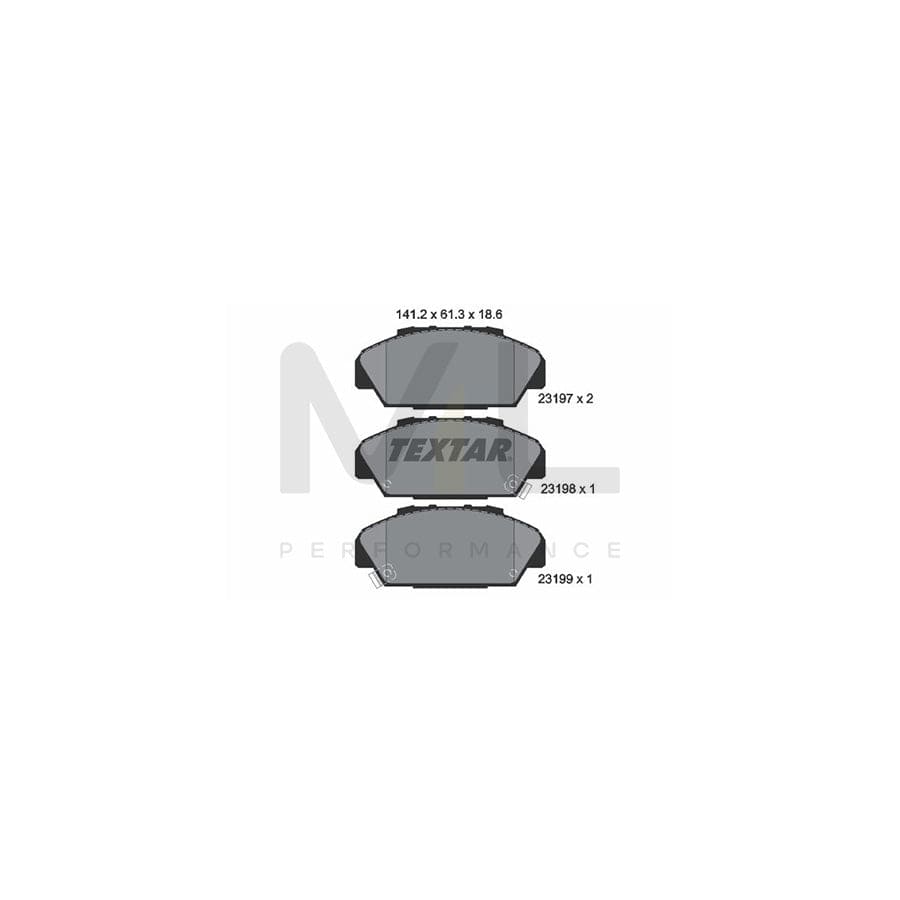 TEXTAR 2319701 Brake pad set for HONDA ACCORD with acoustic wear warning