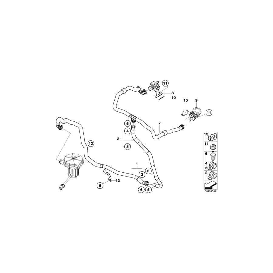 Genuine BMW 11727839109 E64 E61 E60 Pipe Clamp (Inc. M5 & M6)