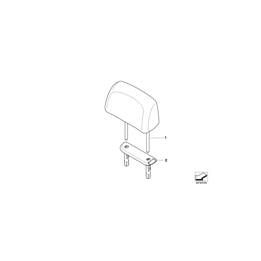 Genuine BMW 52209142027 E88 Headrest Imitation Leather SCHWARZ (Inc. 125i, 120i & 135i)
