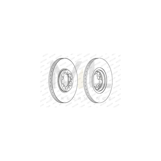 Ferodo DDF570-1 Brake Disc for Ferrari 412I Vented  - Pair