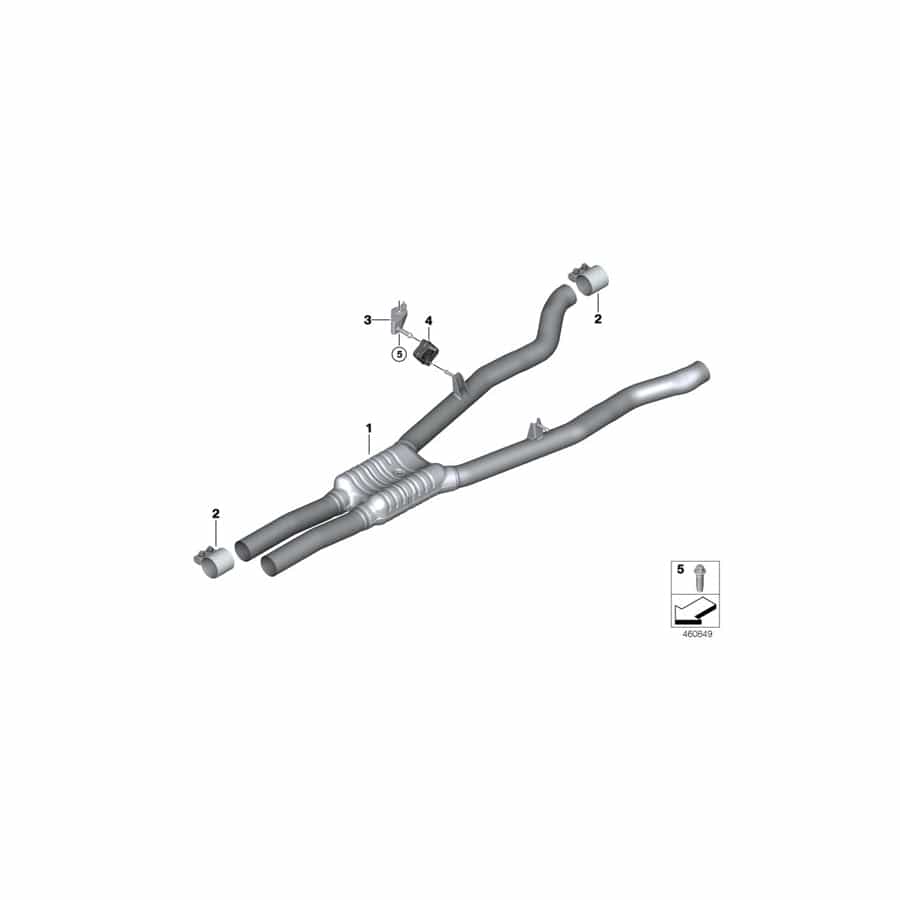 Genuine BMW 18308649962 G12 Center Muffler (Inc. 750iX, 750LiX & 750i)