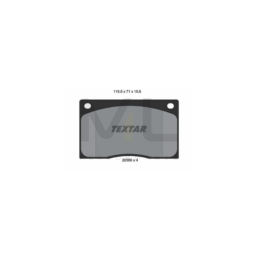 TEXTAR 2038001 Brake pad set not prepared for wear indicator