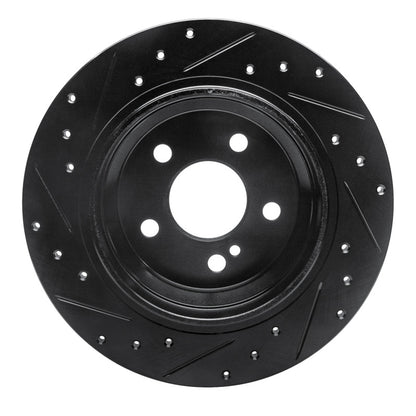 R1 Concepts R1 03-06 Mercedes-Benz CL500 Rear Right Drilled & Slotted Black Brake Rotor