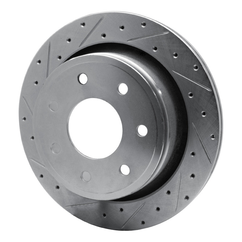 R1 Concepts R1 12-14 Ford F-150 4WD Rear Left Drilled & Slotted Silver Brake Rotor