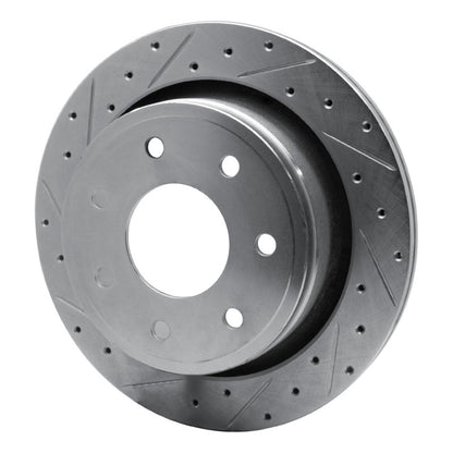 R1 Concepts R1 12-14 Ford F-150 4WD Rear Left Drilled & Slotted Silver Brake Rotor