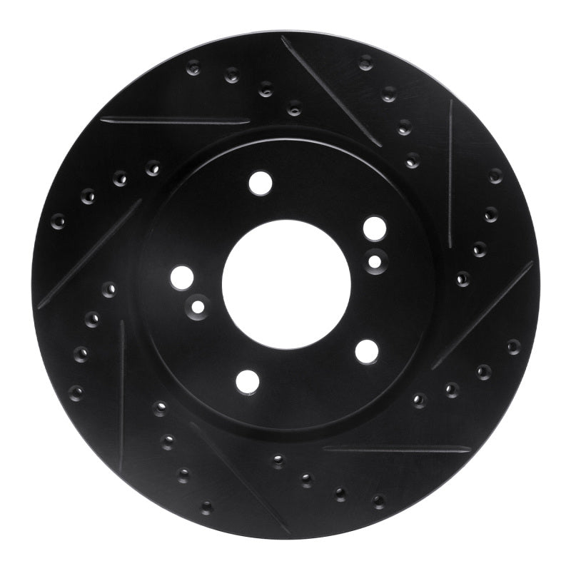 R1 Concepts R1 91-96 Acura NSX Front Right Drilled & Slotted Black Brake Rotor