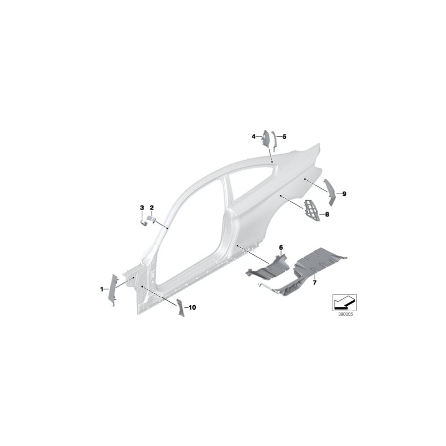 Genuine BMW 41007323207 F82 F32 Molded Part, Roof Frame, Inner Left (Inc. 440i, 418i & 420i)