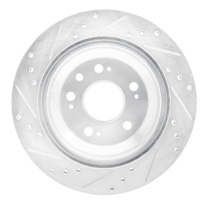 R1 Concepts R1 2005-2012 Acura RL Rear Right Drilled & Slotted Silver Brake Rotor