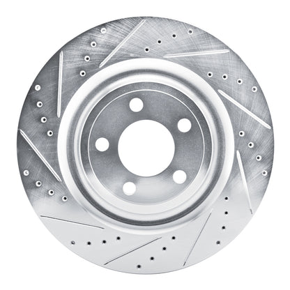 R1 Concepts R1 20-25 Ford Police Interceptor Utility Rear Left Drilled & Slotted Silver Brake Rotor