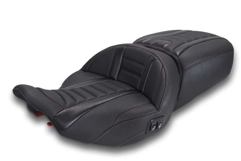 Mustang Motorcycle Mustang 23-26 Harley CVO Road Glide, Street Glide, Heated ST Deluxe 1pc 2Up Blk w/Beauty Thread