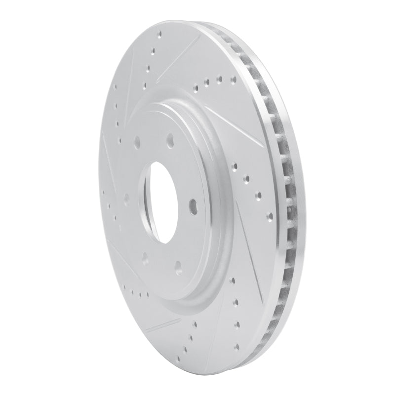 R1 Concepts R1 05-07 Infiniti QX56 Front Left Drilled & Slotted Silver Brake Rotor