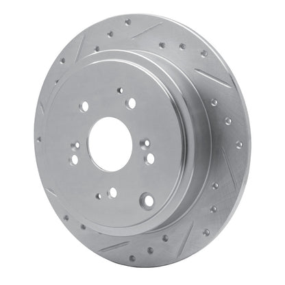 R1 Concepts R1 01-08 Acura MDX Rear Left Drilled & Slotted Silver Brake Rotor