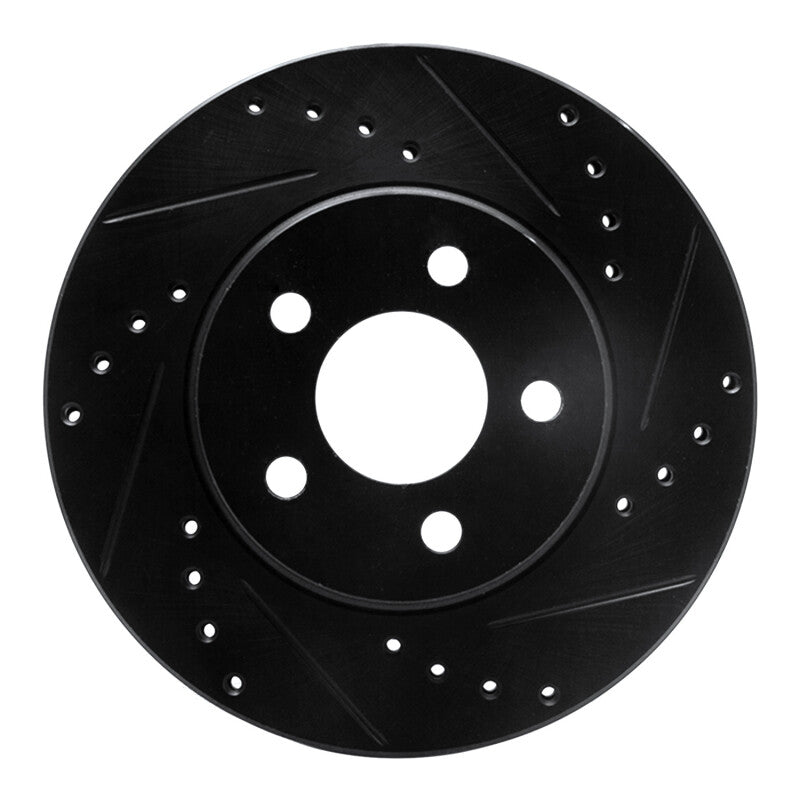 R1 Concepts R1 86-90 Chrysler Town & Country Front Right Drilled & Slotted Black Brake Rotor