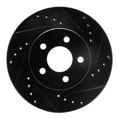 R1 Concepts R1 86-90 Chrysler Town & Country Front Right Drilled & Slotted Black Brake Rotor