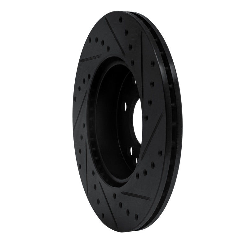 R1 Concepts R1 90-95 Mercedes-Benz E320 Front Left Drilled & Slotted Black Brake Rotor