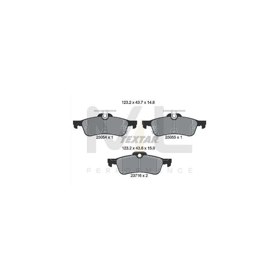 TEXTAR 2505401 Brake pad set for HONDA CIVIC with acoustic wear warning