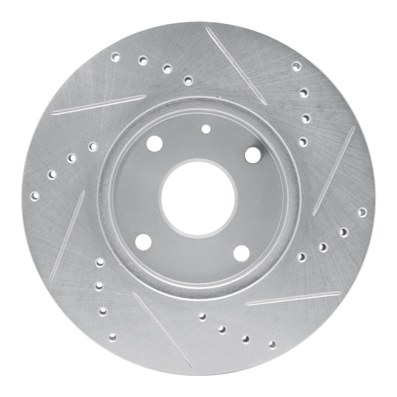 R1 Concepts R1 04-10 Chevrolet Epica (USA/Canada) Front Left Drilled & Slotted Silver Brake Rotor