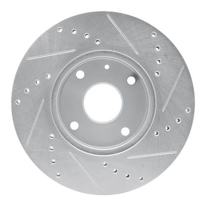 R1 Concepts R1 04-10 Chevrolet Epica (USA/Canada) Front Left Drilled & Slotted Silver Brake Rotor