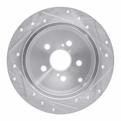 R1 Concepts R1 00-10 Pontiac Vibe Rear Left Drilled & Slotted Silver Brake Rotor