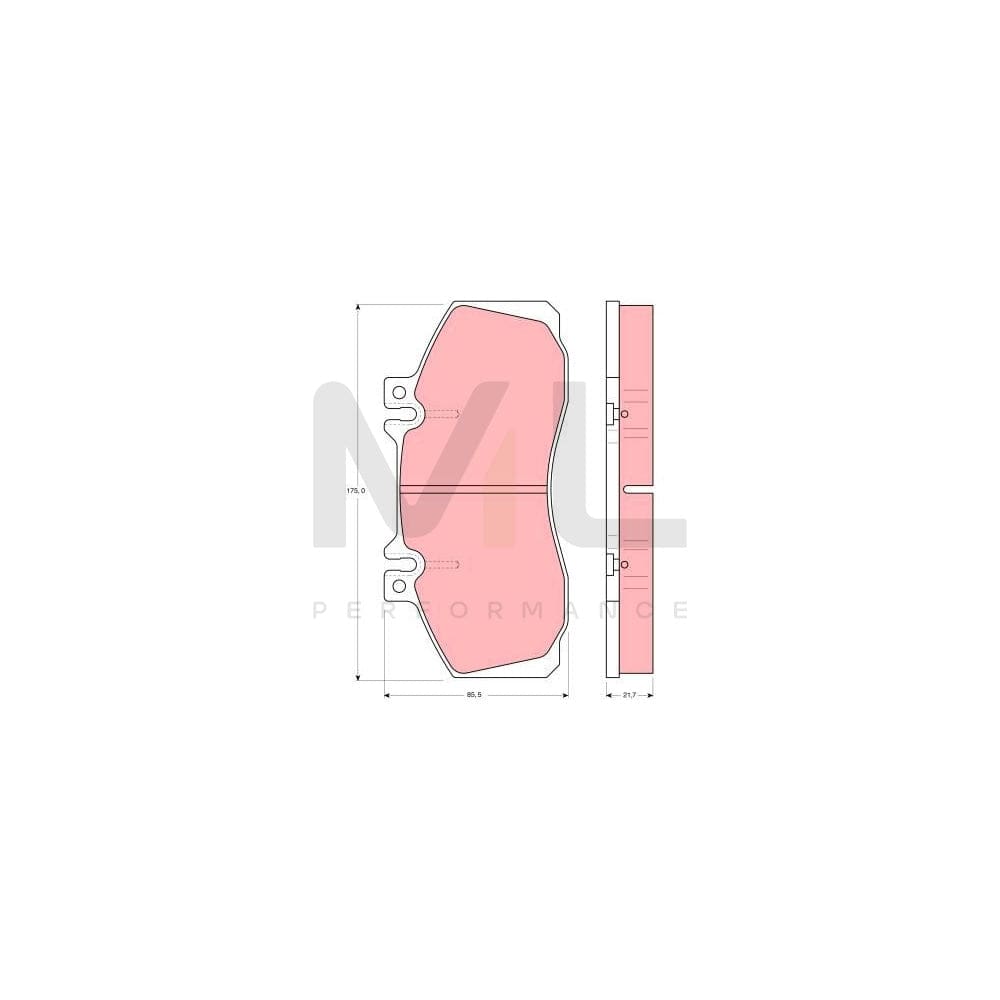 TRW Gdb481 Brake Pad Set Prepared For Wear Indicator