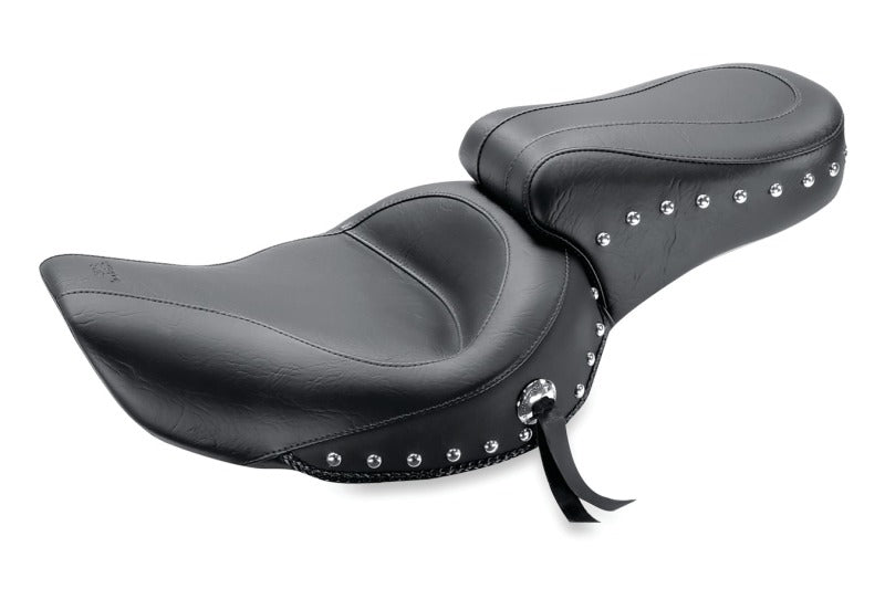 Mustang Motorcycle Mustang 06-17 Harley Dyna Standard Touring 1PC Seat w/Studs - Black
