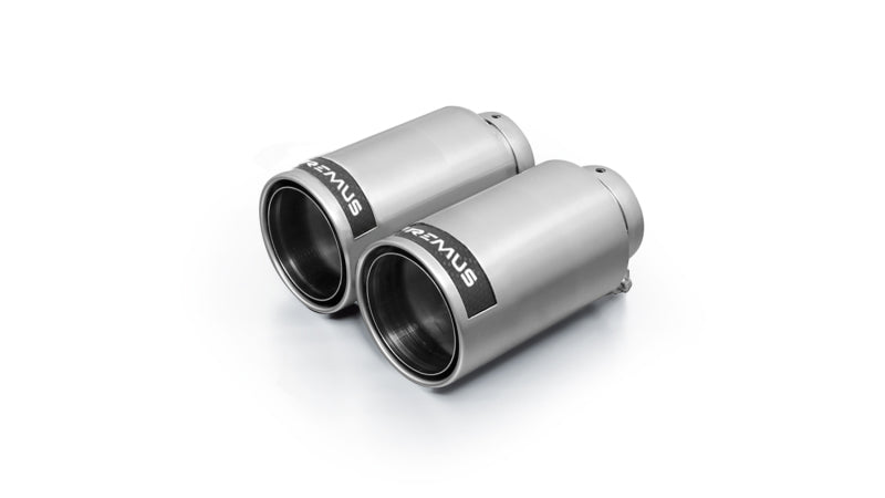 Remus Stainless Steel 98mm Polished w/Carbon Insert Tail Pipe Set (Pair)
