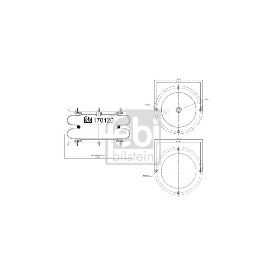 Febi Bilstein 170120 Boot, Air Suspension