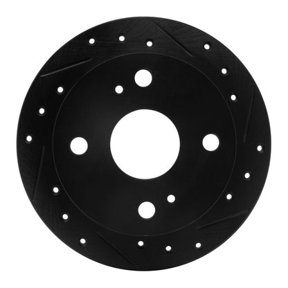 R1 Concepts R1 85-87 Toyota Corolla (US/Canada) Rear Right Drilled & Slotted Black Brake Rotor