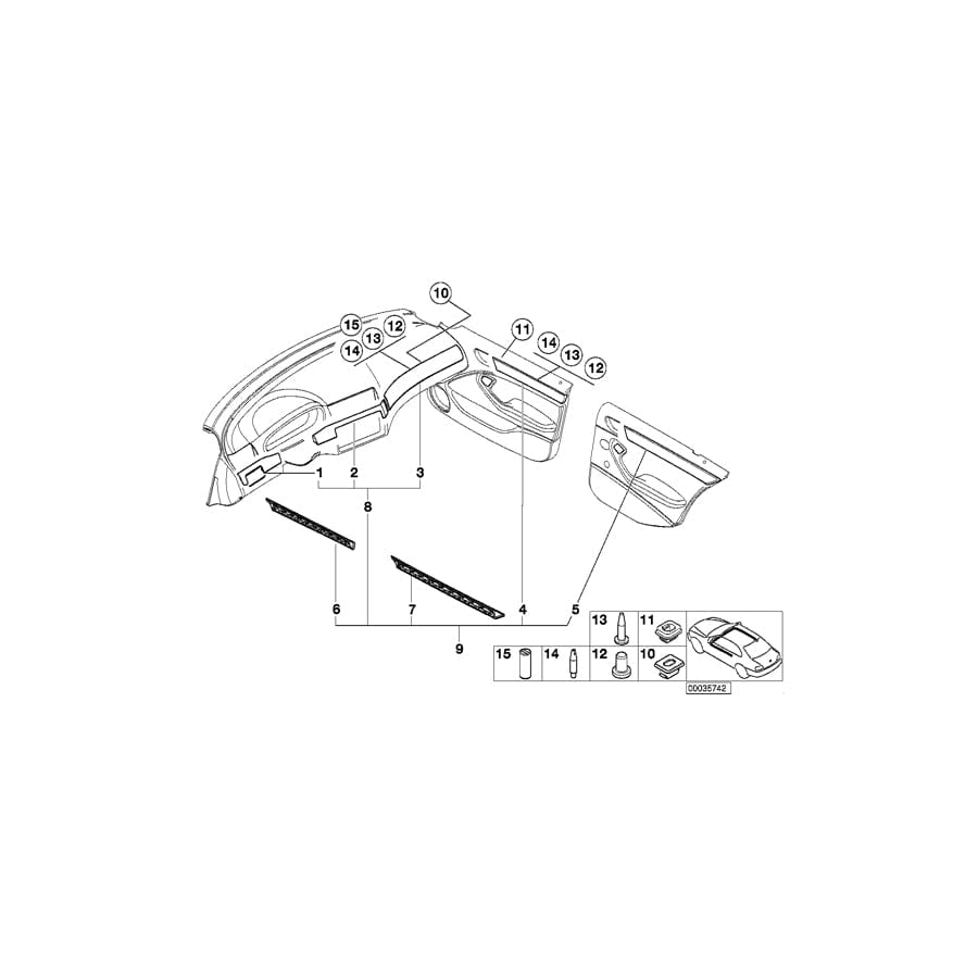 Genuine BMW 51428235234 E46 Decorative Strip, Door Rear Right GRAU HOCHGLANZ (Inc. 316i, 328i & 320d)