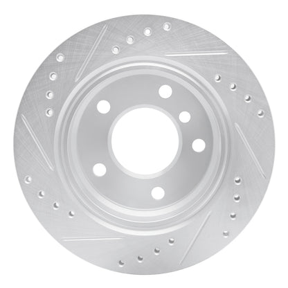 R1 Concepts R1 96-05 BMW 323CI Rear Right Drilled & Slotted Silver Brake Rotor
